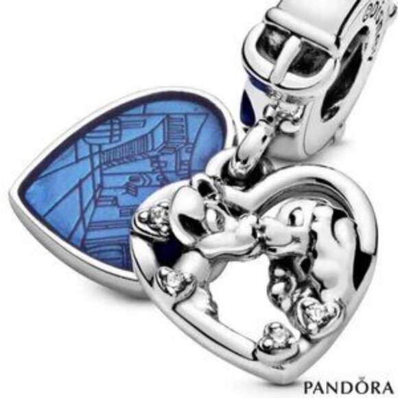 Pandora Disney Lady and the Tramp Heart Dangle Charm - Picture 3 of 5
